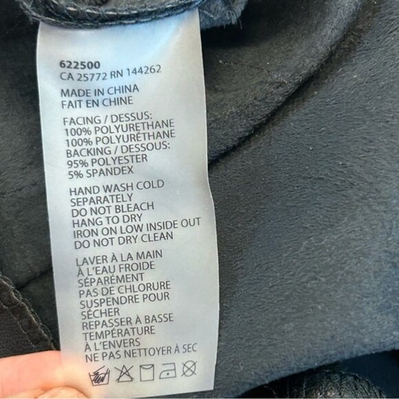 Dex black faux leather biker moto punk rock mini skirt Sz M - Picture 9 of 14